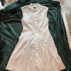 J.Crew white a-line 100% cotton collared dress
